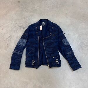 Blue Camo Denim Jacket